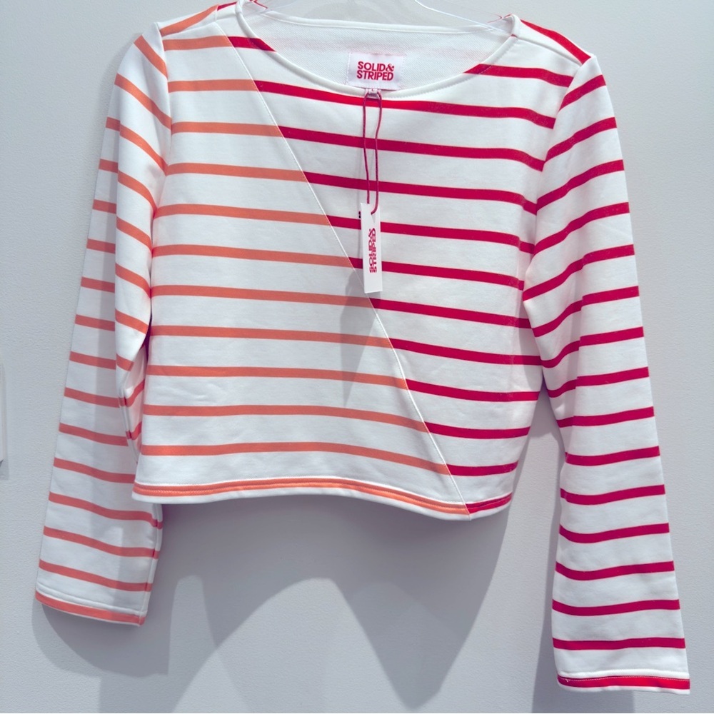 SOLID & STRIPED The Brandi Top Red and White Striped Top Size L